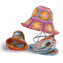 Straw Floral Woven Bucket Hat